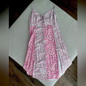 Petal & Pup Pink Floral Midi Dress - Size 10
